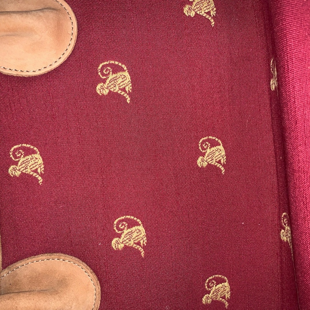 J Mclaughlin Burnt Red Monkey Pattern Small Tote - image 5